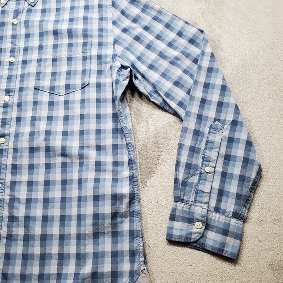 Urban Pipeline Long Sleeve Button Down Plaid Shirt 1 Pocket Blue Men Sz L - Picture 6 of 10